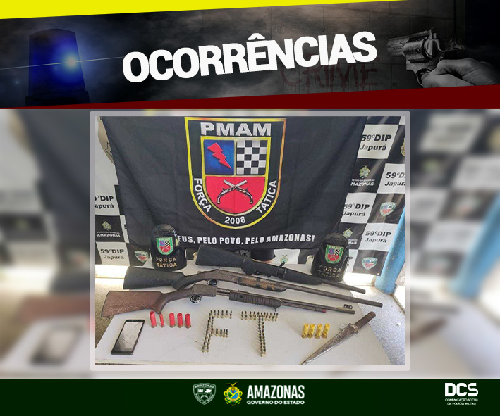 Durante Operação Hórus, PMAM apreende arma de fogo no município de Japurá 