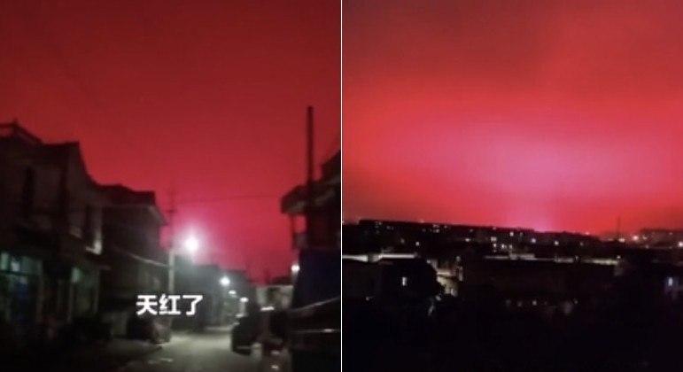 Vermelhou'! Céu escarlate sobre cidade chinesa provoca pânico na população