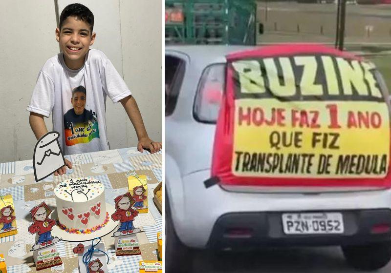 Criança de 10 comemora cura de câncer com buzinaço pelas ruas de Belém
