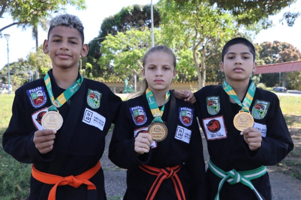 Atletas de projeto social de jiu-jitsu conquistam ouro para o Amazonas em competição nacional