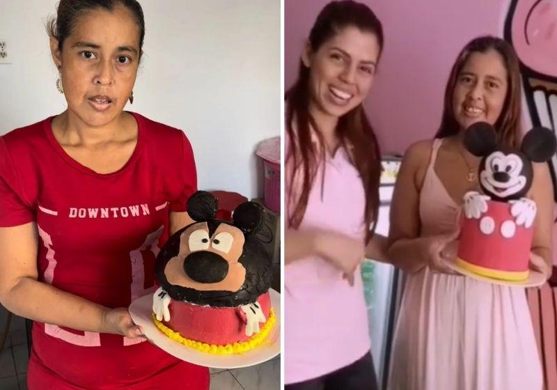 Após humilhação por bolo torto do Mickey, confeiteira dá a volta por cima