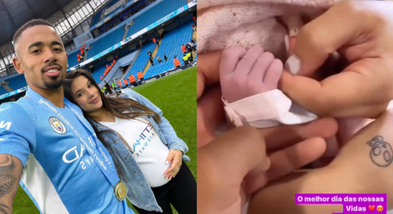 Nasce filha de Gabriel Jesus com a namorada Raiane Lima: 'Melhor dia das nossas vidas'