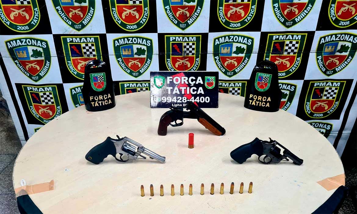 Em ações nas últimas 24 horas, PMAM apreende 11 armas de fogo na capital