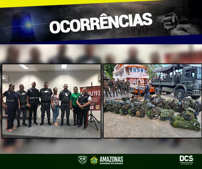 Polícia Militar faz revista em barco em Tabatinga