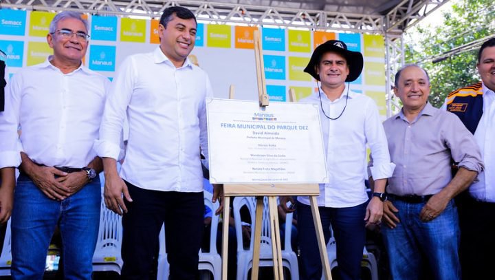 Prefeito David Almeida e governador Wilson Lima entregam revitalização da feira municipal do Parque 10