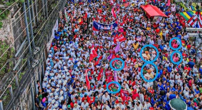 Campanha de Lula publica foto com repetição de pessoas na Bahia