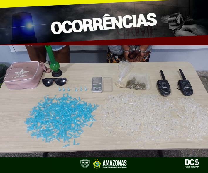 PMAM prende homem e mulher por tráfico de drogas, na zona norte de Manaus