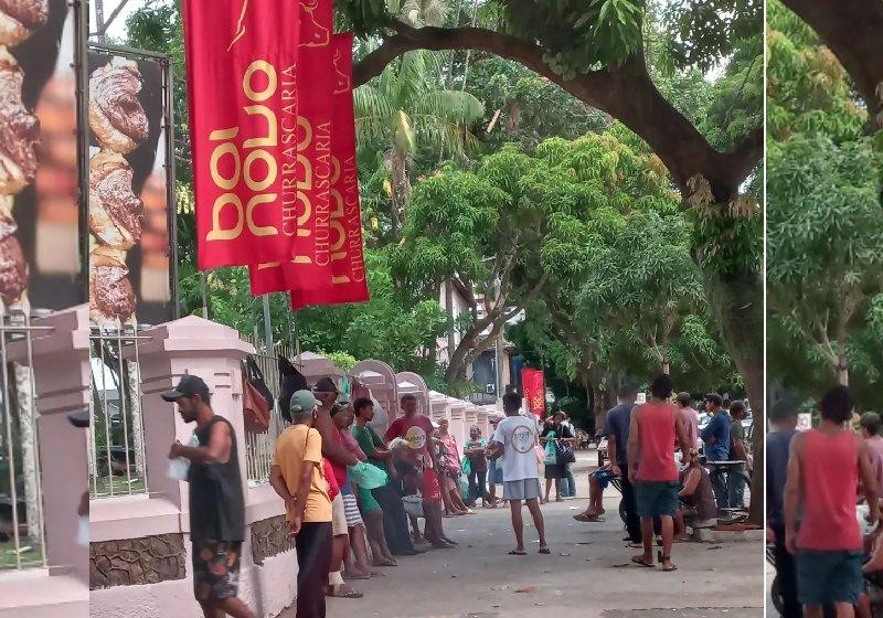 Churrascaria doa comida excedente e mata a fome de quase 100 pessoas por dia