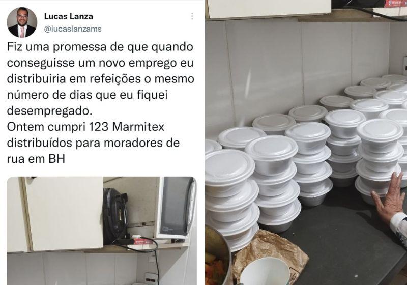 123 dias desempregado, 123 marmitas para pessoas com fome. Ex-desempregado cumpre promessa