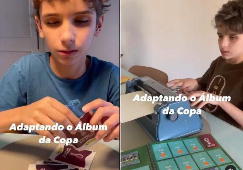 Menino cego apaixonado por futebol adapta álbum da Copa em braille