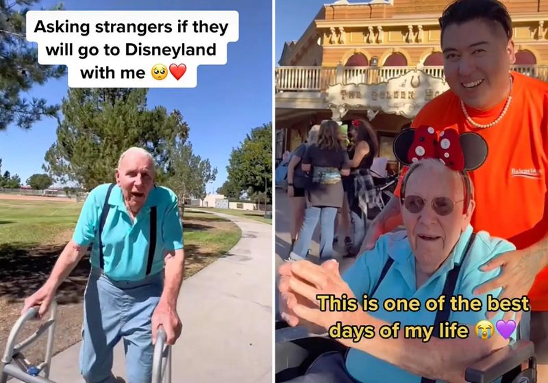 TikToker leva idoso desconhecido de 100 anos para a Disney: “Melhor dia da minha vida”