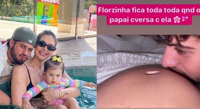 Grávida de 8 meses, Virginia Fonseca mostra que sua barriga se mexe ao som da voz de Zé Felipe