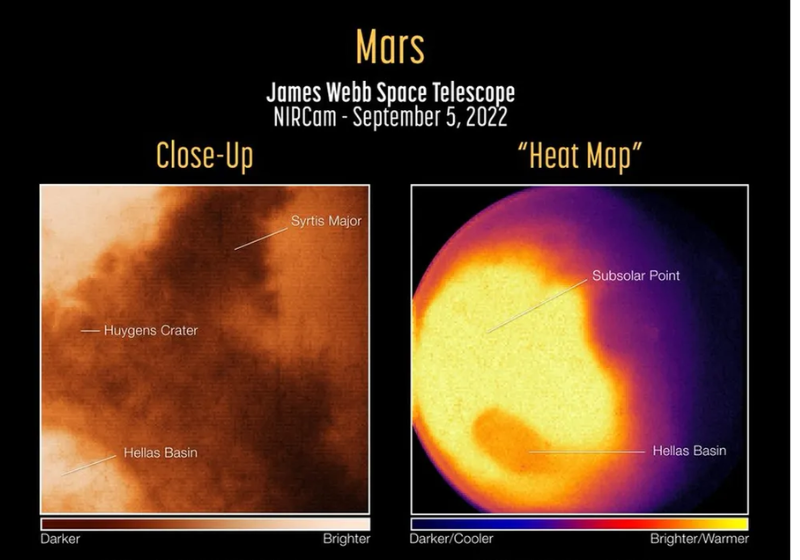 Primeiras imagens de Marte feitas pelo James Webb são divulgadas pela Nasa