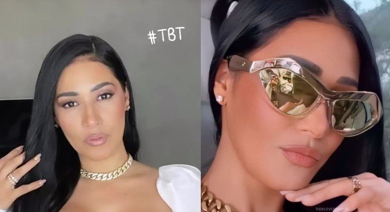 Simaria posa no estilo Kardashian, com óculos extravagante e carão