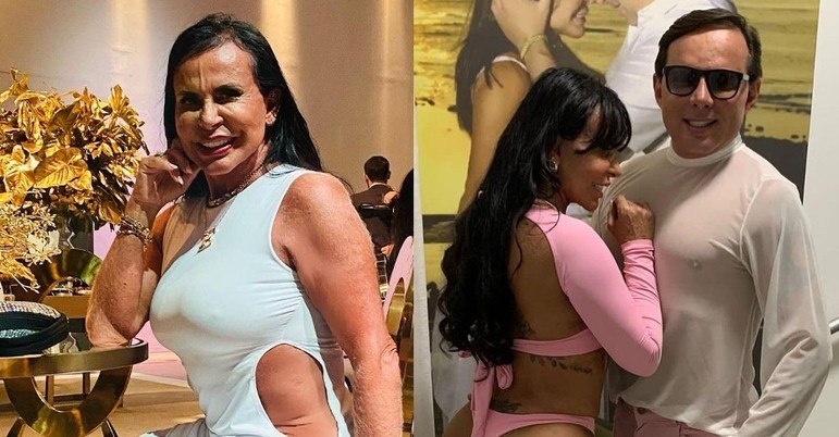 De calça recortada a vestido com fenda gigante: Gretchen causa polêmica com looks ousados