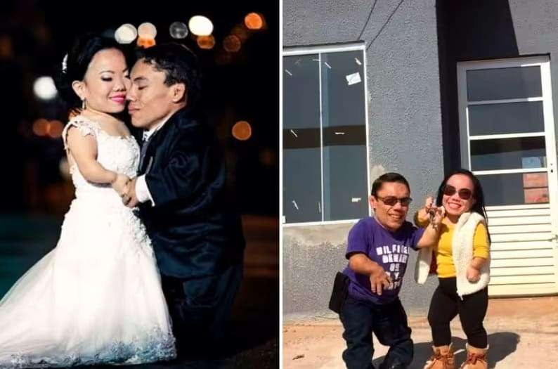 Menor casal do mundo é brasileiro, celebra o amor e conquista casa adaptada