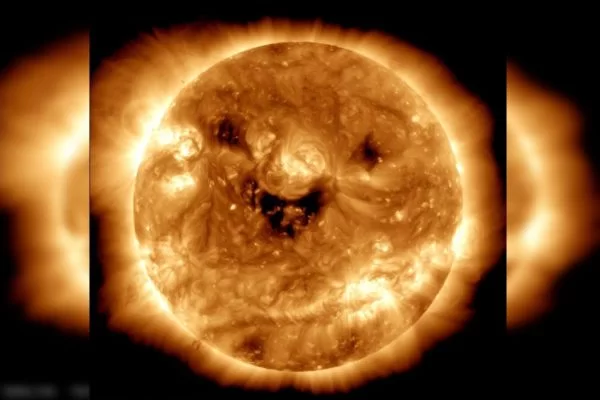 Nasa capta ‘sorriso’ do Sol em imagem feita por telescópio