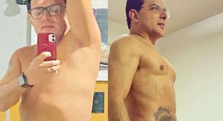 Marido de Gretchen exibe abdome e comemora resultado de lipo HD