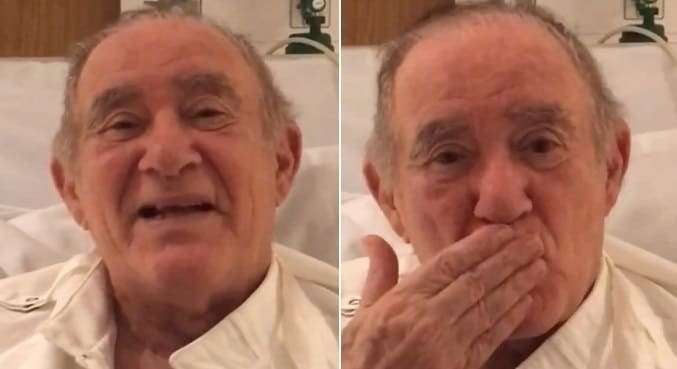 Internado, Renato Aragão grava vídeo do hospital para tranquilizar os fãs: 'Eu estou muito bem'