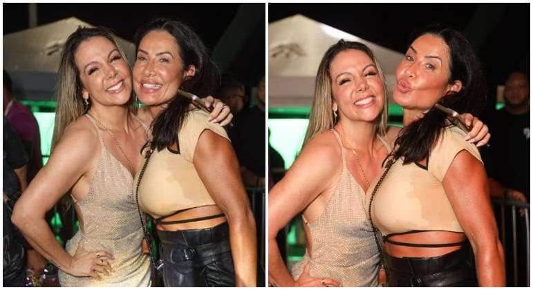 Scheila Carvalho reencontra Carla Perez, mas visual chama atenção: 'Pensei que fosse a Gretchen'