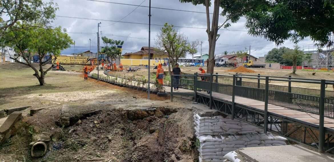 Ponte de ferro da avenida das Torres está em fase final de conclusão pela prefeitura