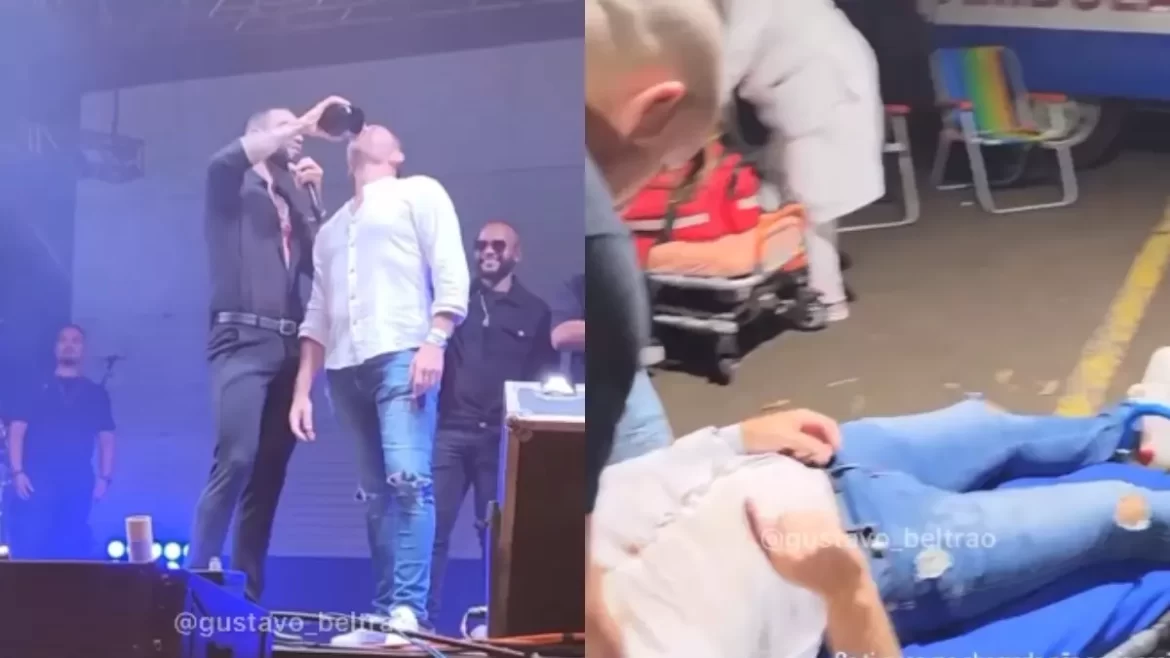 Vídeo: Fã é hospitalizado após ganhar bebida de Gusttavo Lima em show no PR