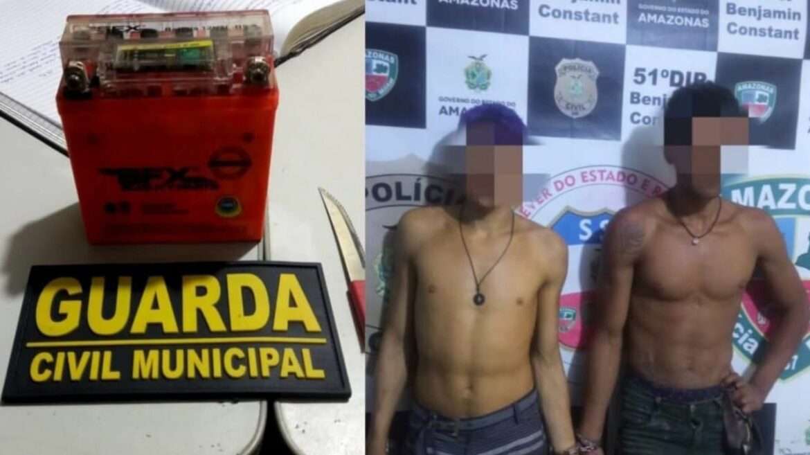 Dupla é presa após furta bateria de bicicleta em Benjamin Constant