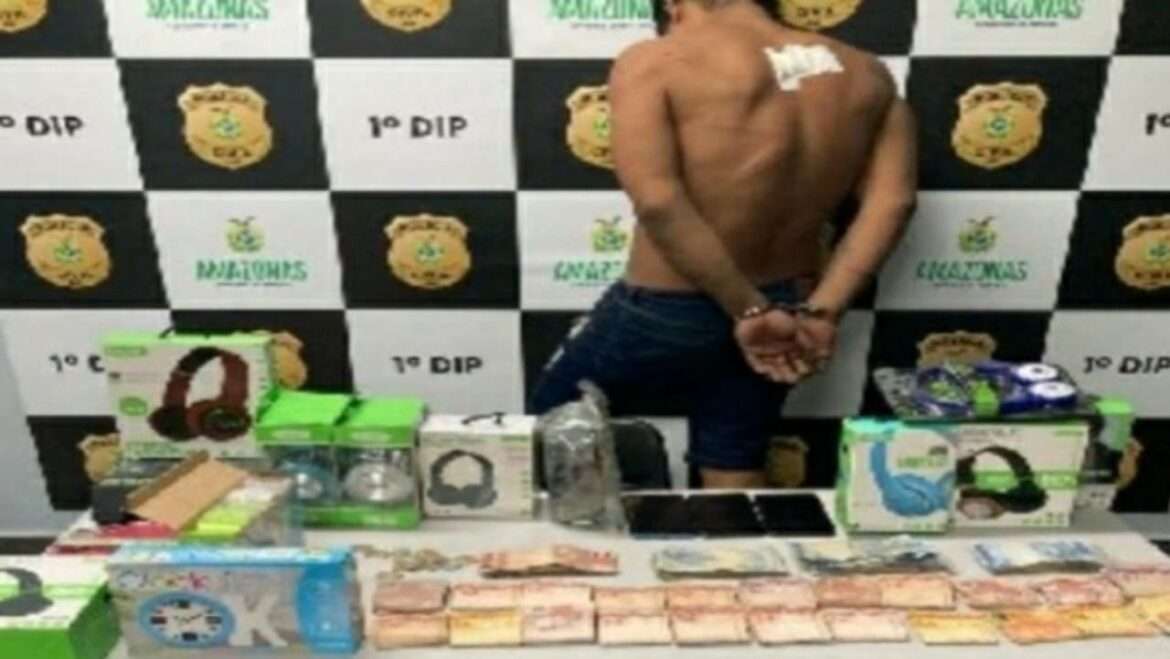 Homem é preso em flagrante após invadir loja no Centro de Manaus