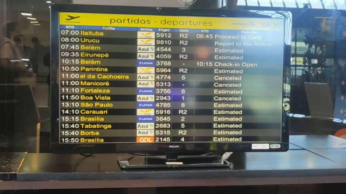 Aeroporto internacional Eduardo Gomes é fechado para manutenção na pista