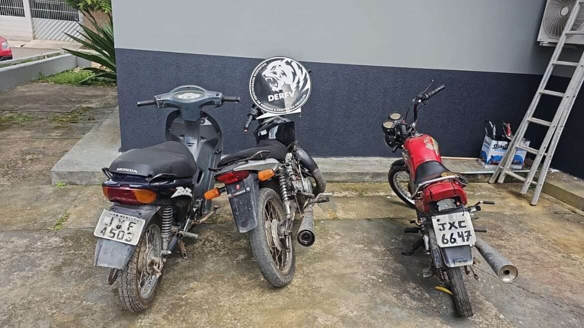 Polícia fiscaliza oficinas mecânicas e apreende três motocicletas roubadas e furtadas