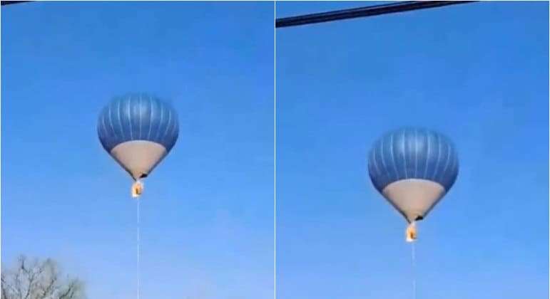 Cesto de balão pega fogo no ar e mata duas pessoas; veja vídeo