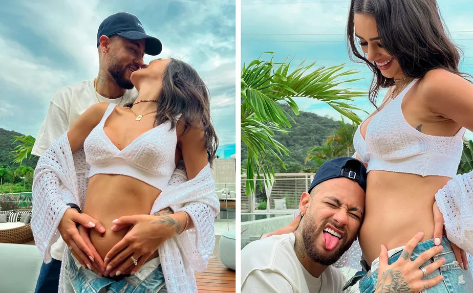 Neymar e Bruna Biancardi fazem festão e fecham hotel para chá revelação no Brasil