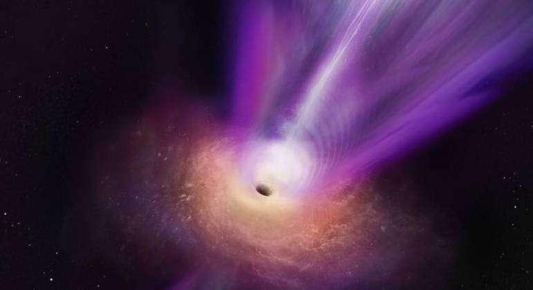 Buraco Negro é registrado pela primeira vez expelindo um jato misterioso