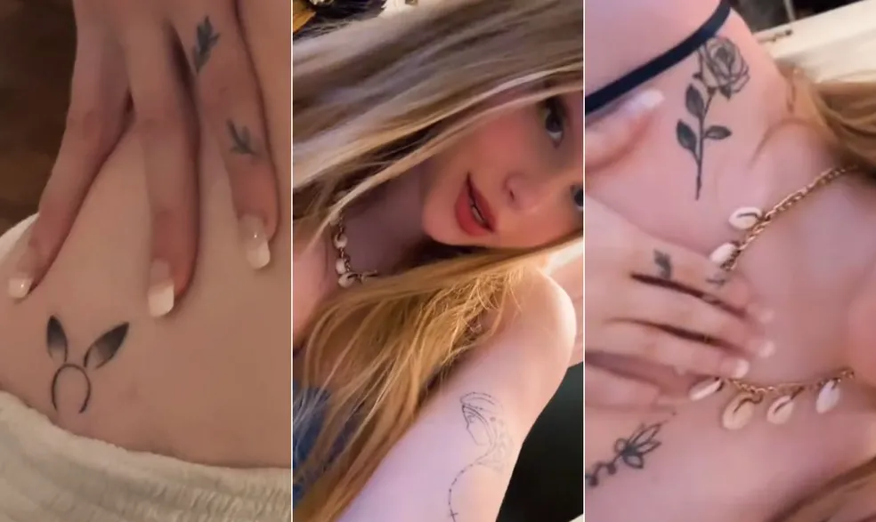 De inspiração religiosa a diva pop: Filha de Alessandra Negrini mostra tatuagens que tem pelo corpo