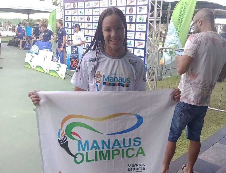 Nadadora do ‘Manaus Olímpica’ é campeã de duas provas no Brasileiro de Águas Abertas em Fortaleza