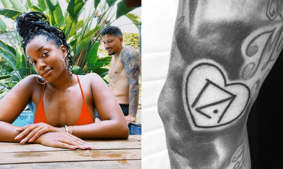 Yuri Lima faz tatuagem com o nome de Iza no braço