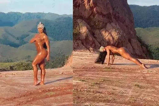 Gracyanne Barbosa impressiona com flexibilidade ao mostrar alongamento