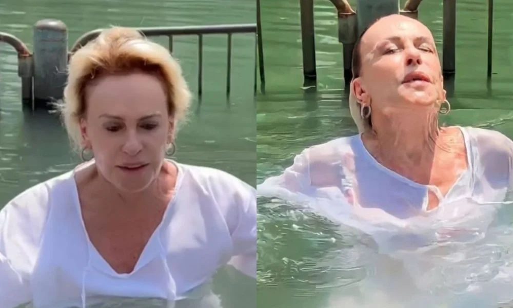 Vídeo: Ana Maria Braga renova batismo no Rio Jordão: 'Emoção única'