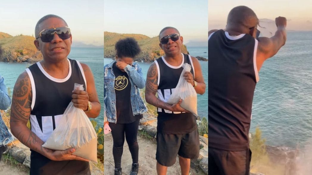 Vídeo: irmão de MC Marcinho joga as cinzas do cantor no mar em Cabo Frio: 'Nossa despedida'