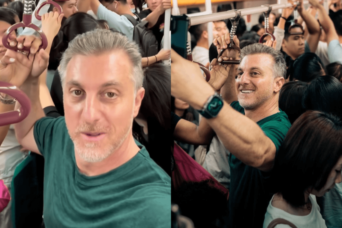 Luciano Huck anda de metrô na China e relata experiência: 'Uma loucura'