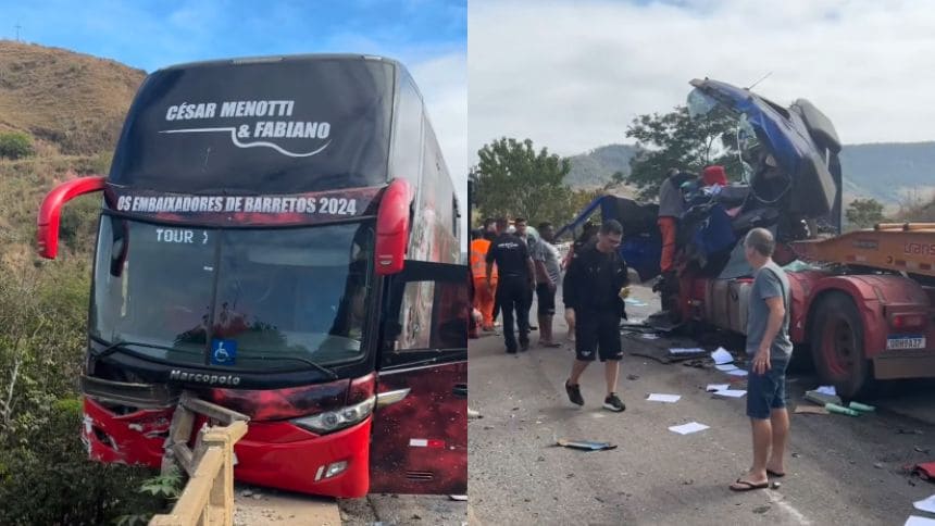 ‘Livramento’, diz Cesar Menotti após acidente com ônibus em rodovia de MG