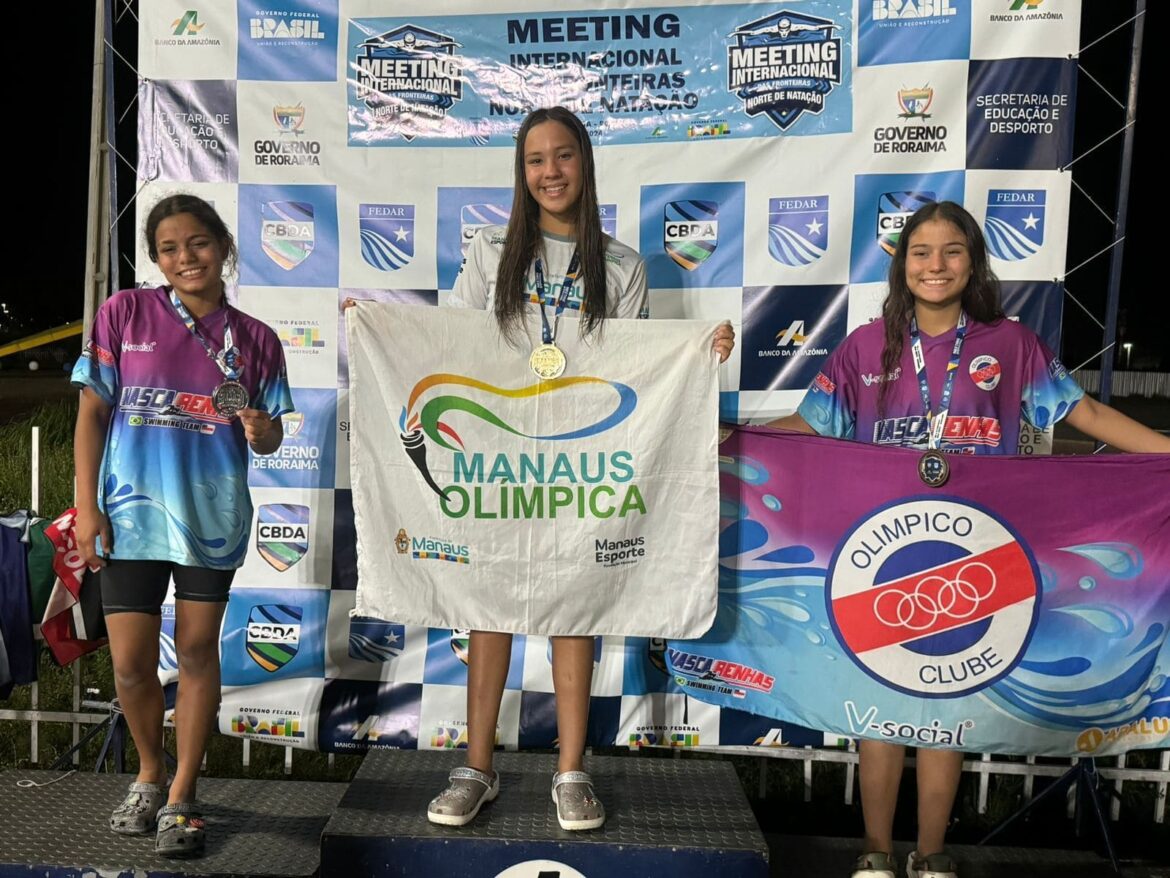 Nadadora Angelynne Victória conquista oito medalhas, Troféu Eficiência e bate recordes em Boa Vista