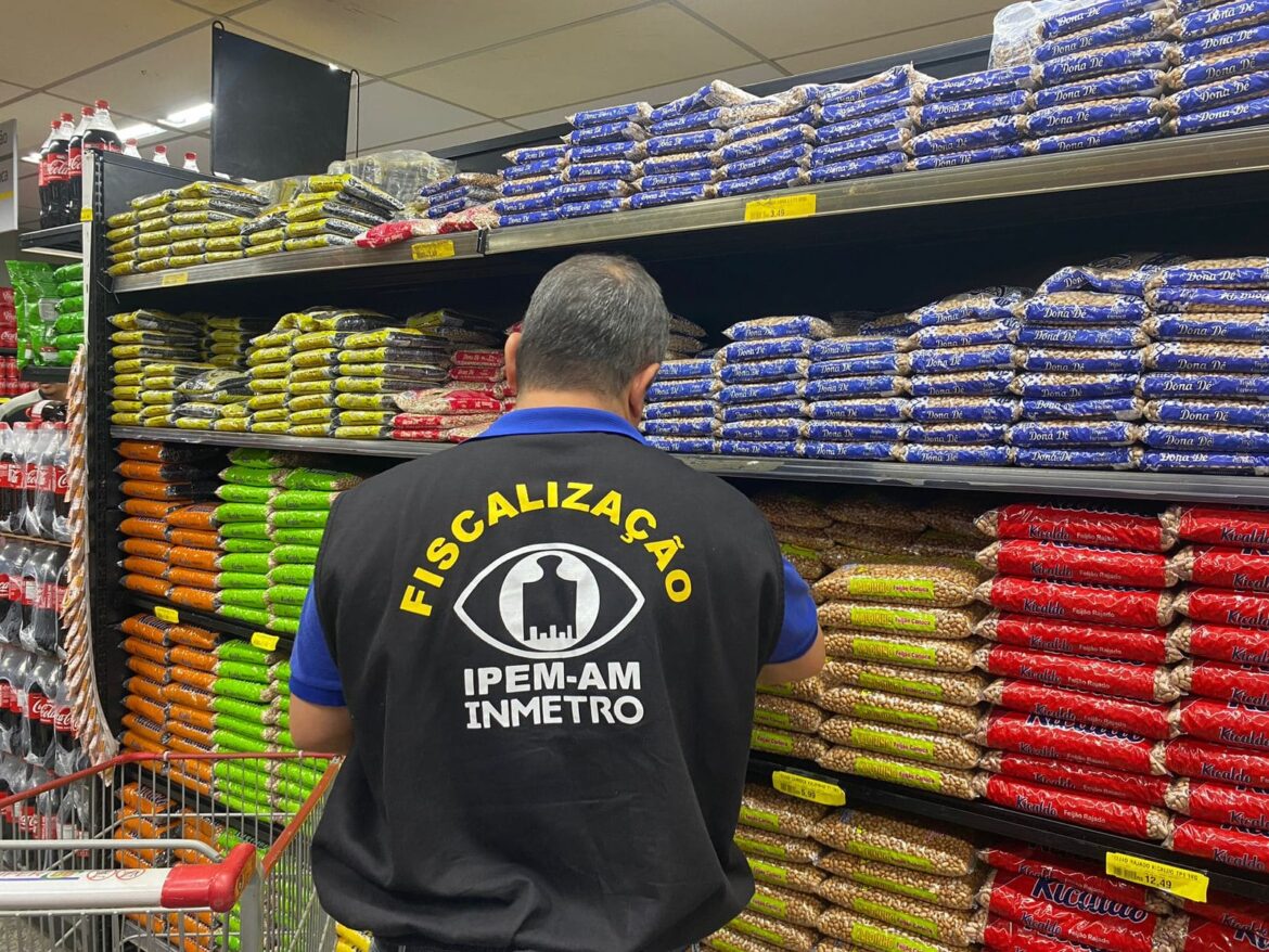 Operação Cesta Básica: Ipem-AM reprova 23 marcas de farinha, arroz e feijão comercializadas em Manaus e Região Metropolitana