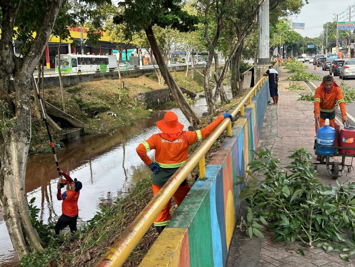 Grande ação de limpeza é realizada no igarapé do Franco e em outros pontos de Manaus