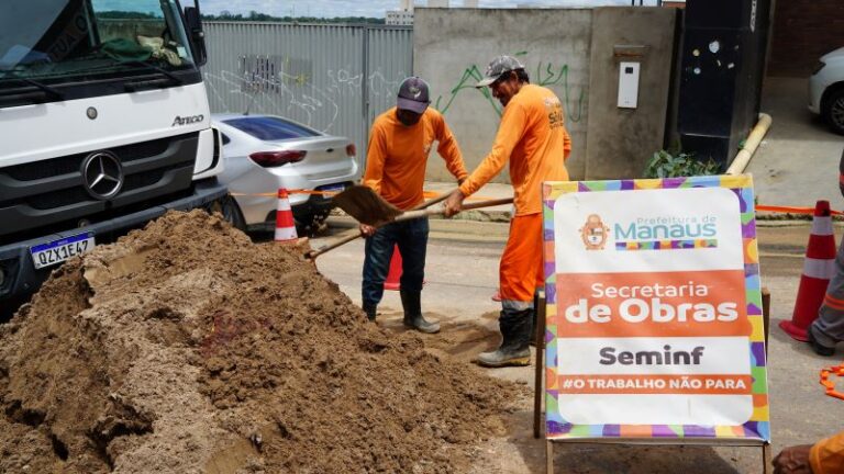 Prefeitura de Manaus recupera de forma emergencial do sistema de drenagem no Lírio do Vale