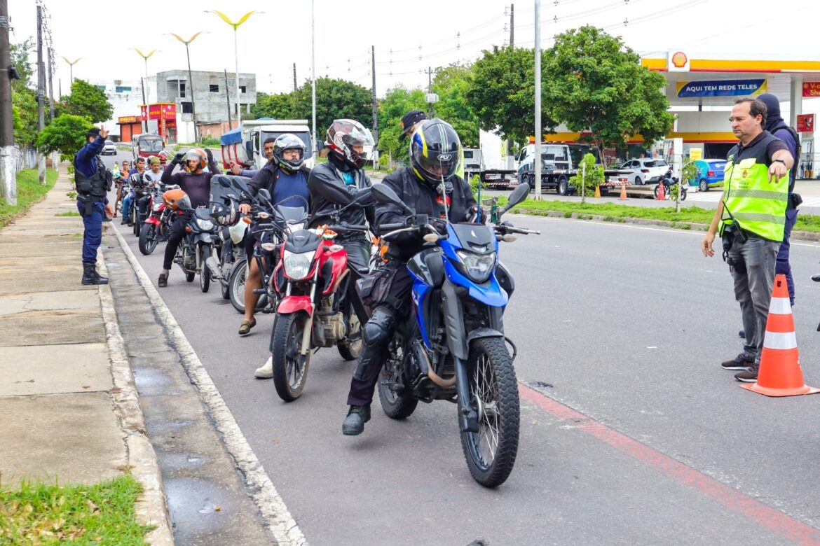 Prefeitura de Manaus fiscaliza quase 600 motocicletas na operação conjunta ‘Cavalo de Aço’