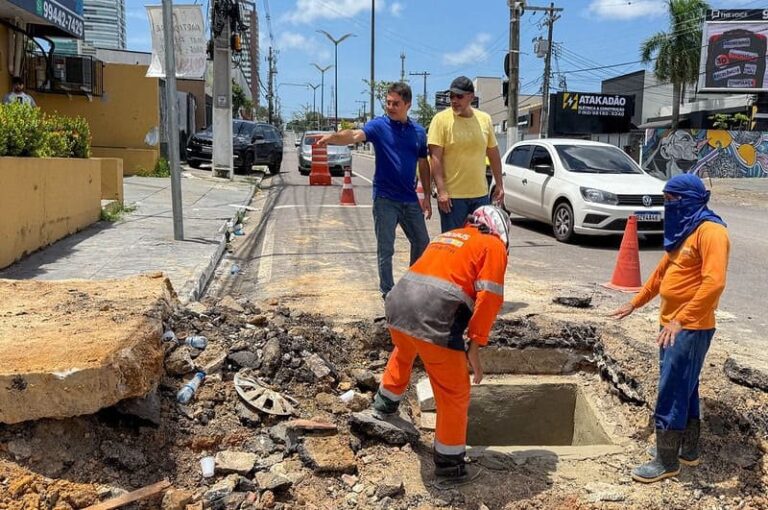 Prefeito em exercício Jander Lobato fiscaliza nova etapa da obra na avenida Maceió e destaca avanços por toda cidade