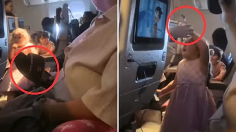 Confusão em voo: criança tenta agredir passageira com garfo e é contida por mulher com sandália