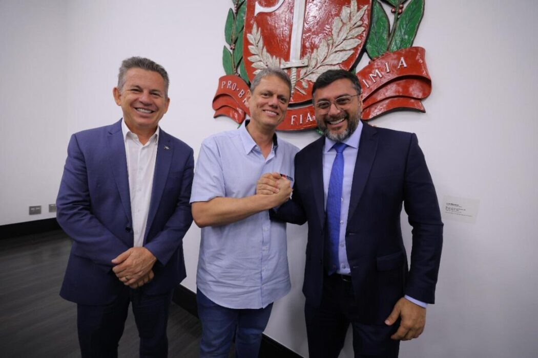 Governadores Wilson Lima, Tarcísio de Freitas e Mauro Mendes reúnem-se com membros da associação que representa secretarias estaduais de Meio Ambiente