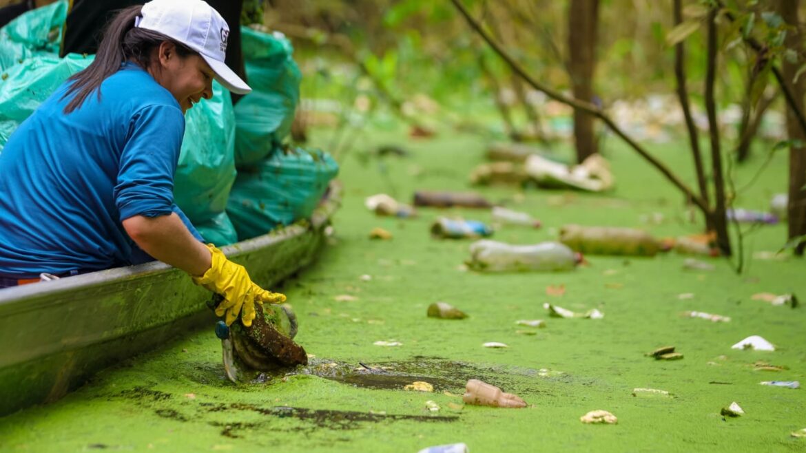 Mutirão mobiliza mais de 200 voluntários para limpar igarapé em Manaus